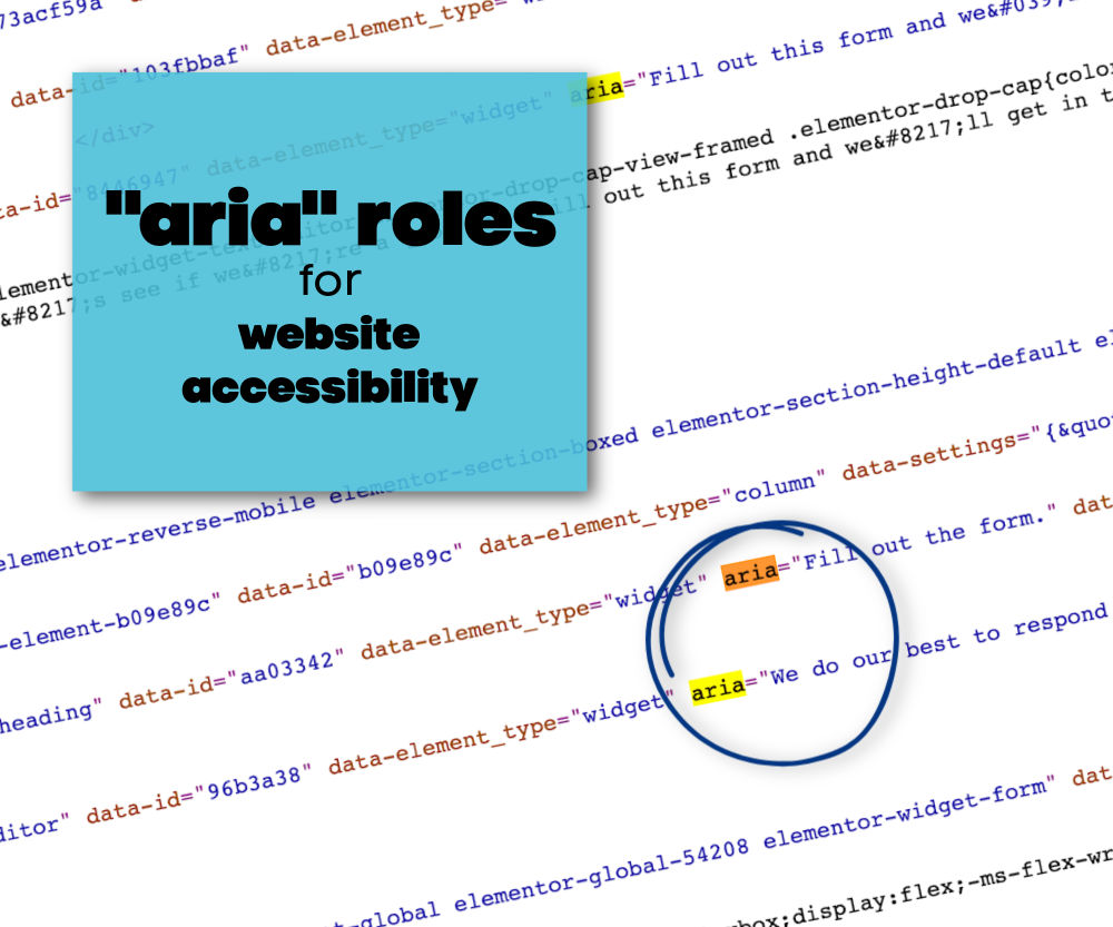 Example of website code for a form with ARIA Roles added.